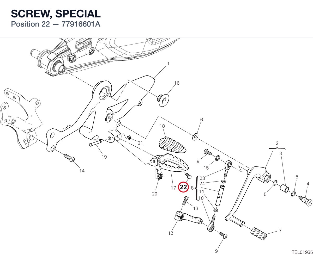 SCREW, SPECIAL 77916601A diagram position
