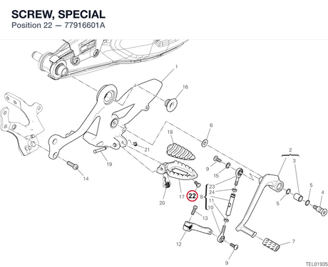 SCREW, SPECIAL 77916601A diagram position