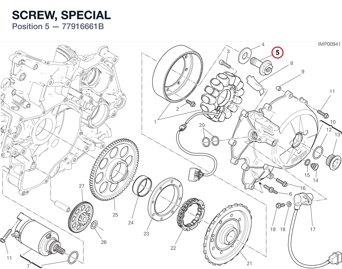 SCREW, SPECIAL 77916661B diagram position
