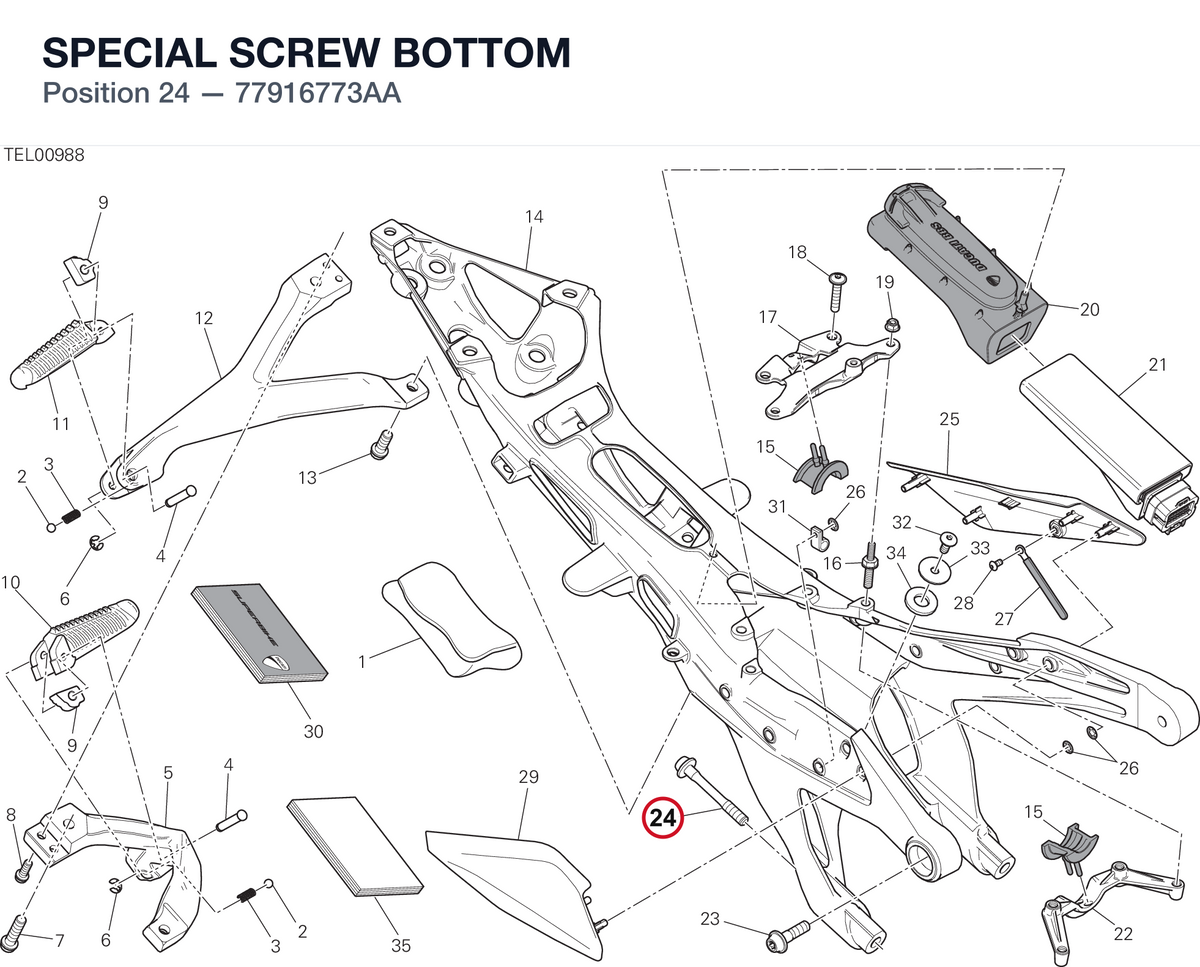 SPECIAL SCREW BOTTOM 77916773AA diagram position
