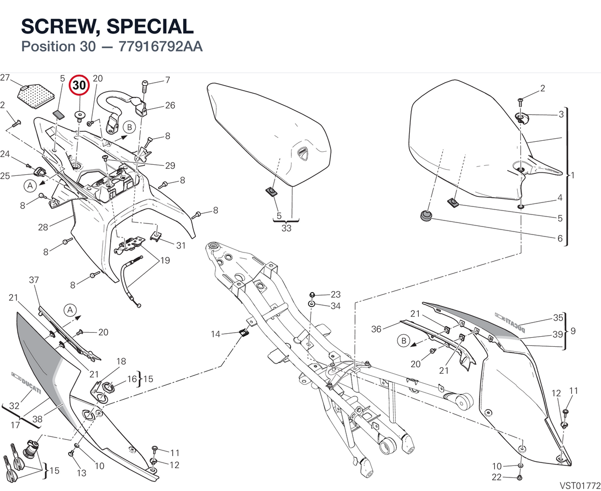 SCREW, SPECIAL 77916792AA diagram position
