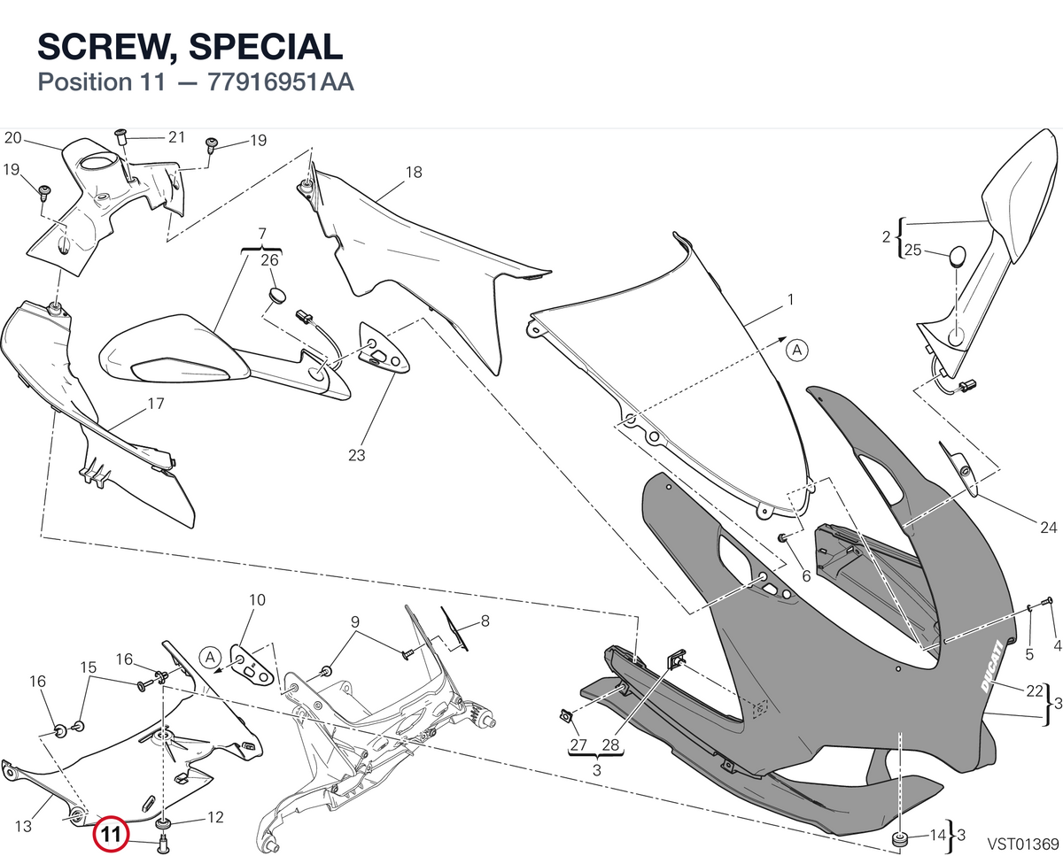 SCREW, SPECIAL 77916951AA diagram position