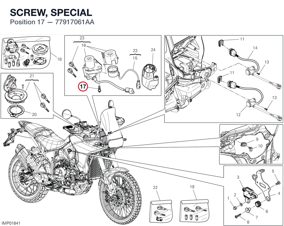 SCREW, SPECIAL 77917061AA diagram position
