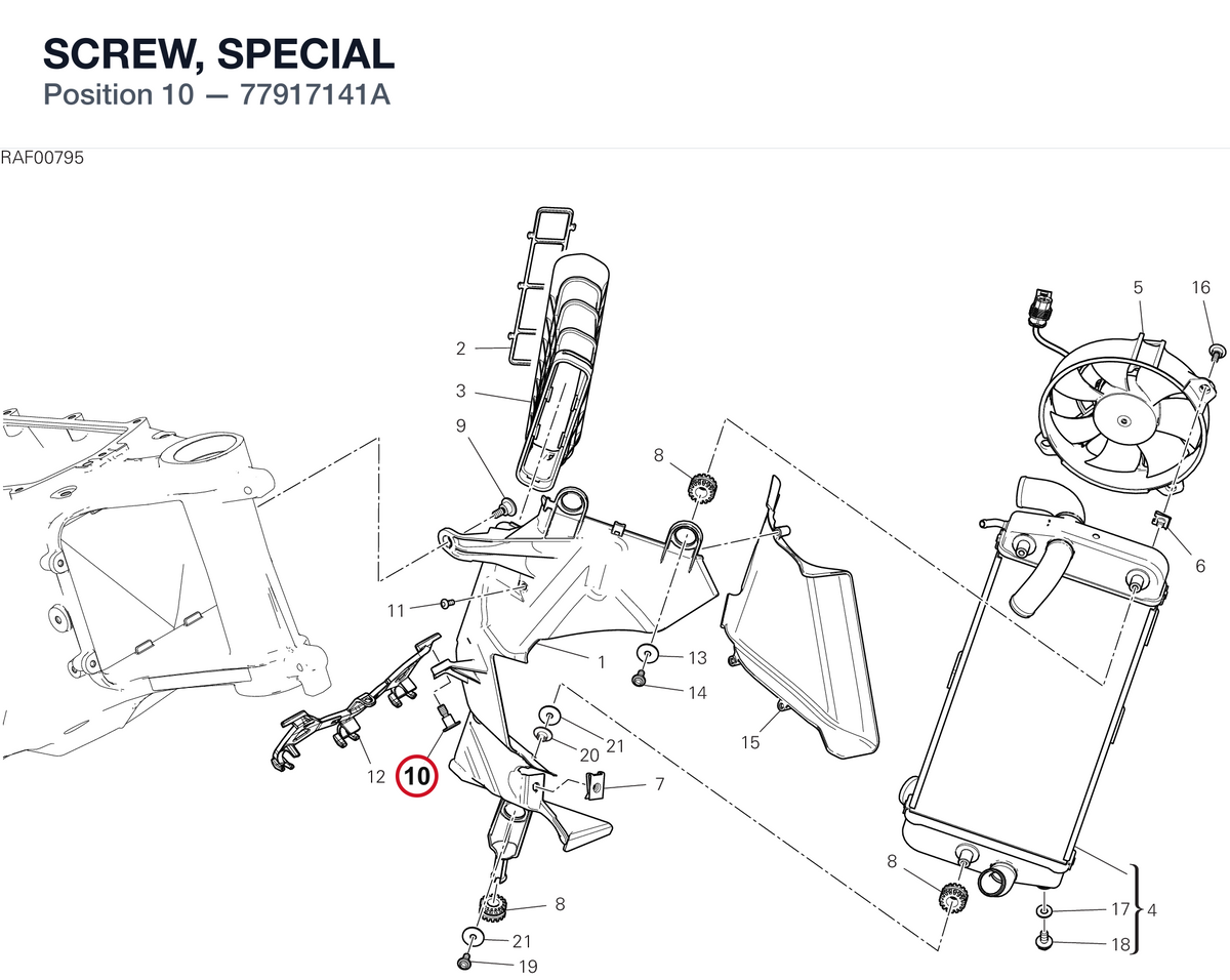 SCREW, SPECIAL 77917141A diagram position