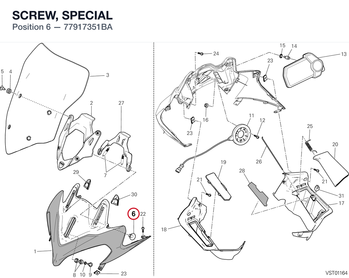 SCREW, SPECIAL 77917351BA diagram position