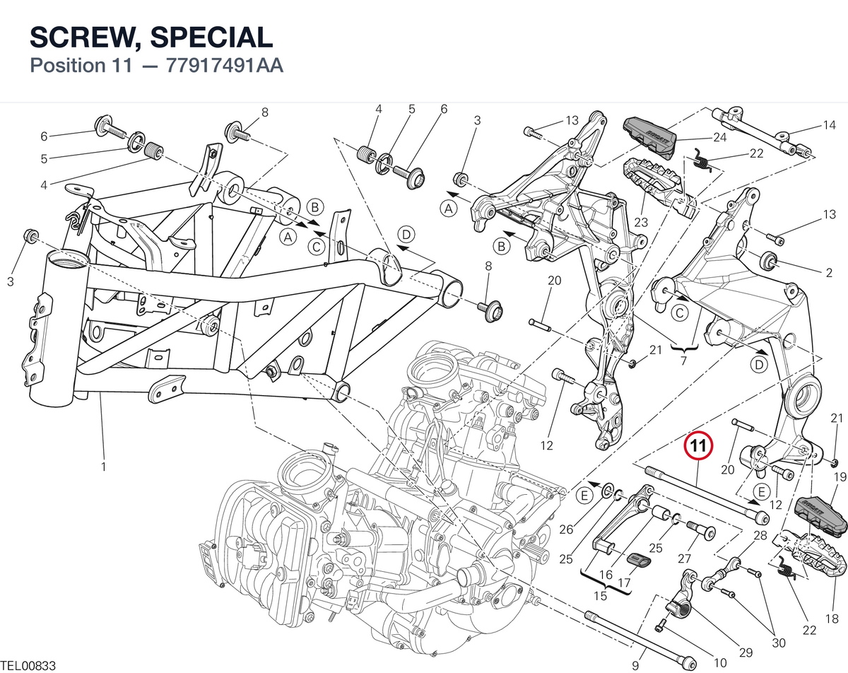 SCREW, SPECIAL 77917491AA diagram position