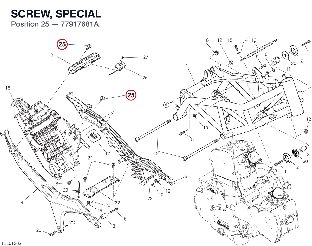 SCREW, SPECIAL 77917681A diagram position