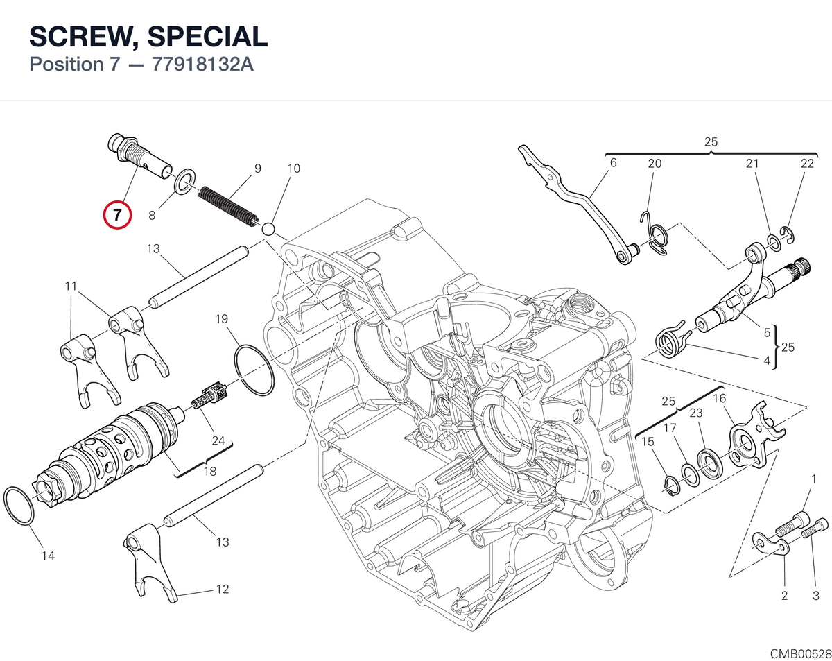 SCREW, SPECIAL 77918132A diagram position