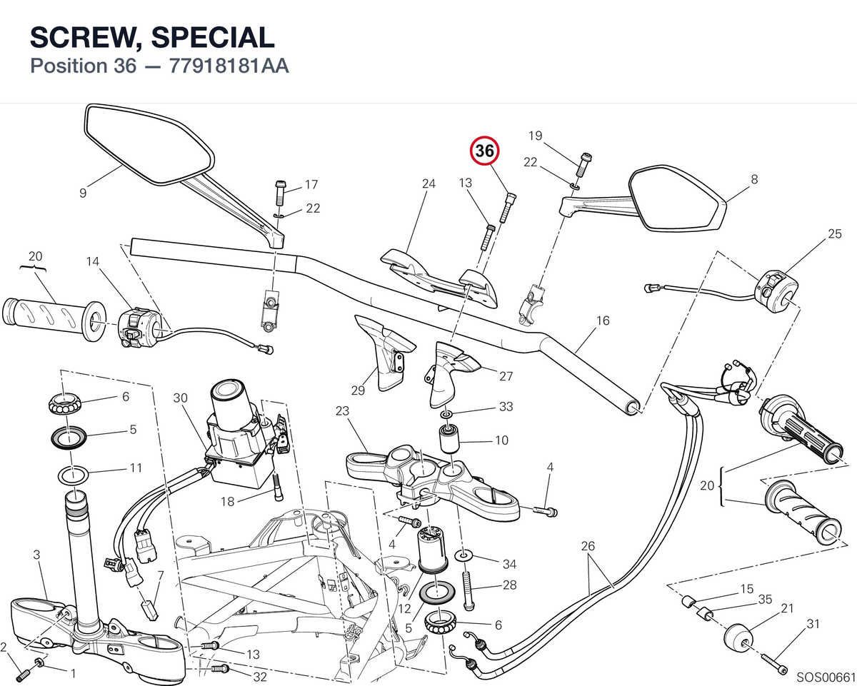 SCREW, SPECIAL 77918181AA diagram position