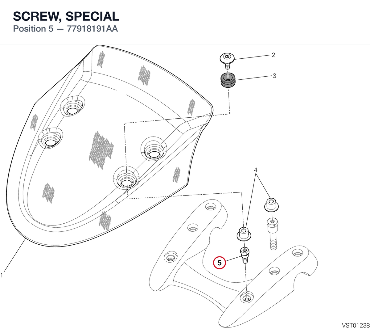 SCREW, SPECIAL 77918191AA diagram position