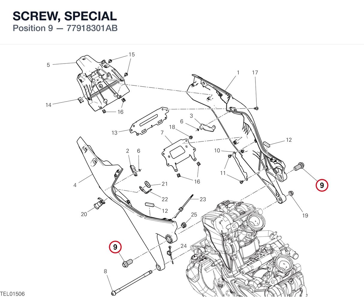 SCREW, SPECIAL 77918301AB diagram position