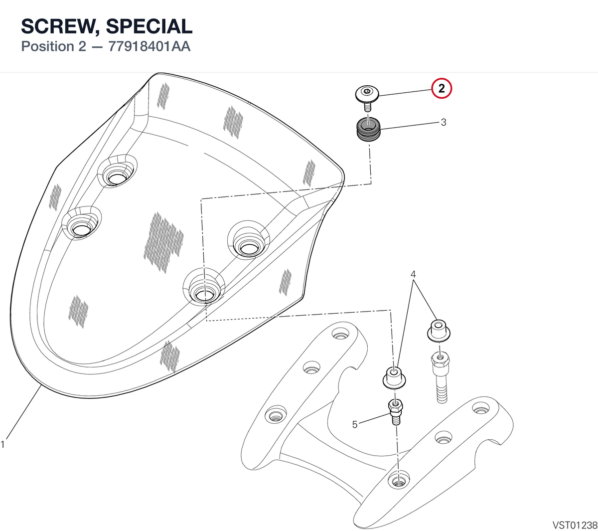 SCREW, SPECIAL 77918401AA diagram position