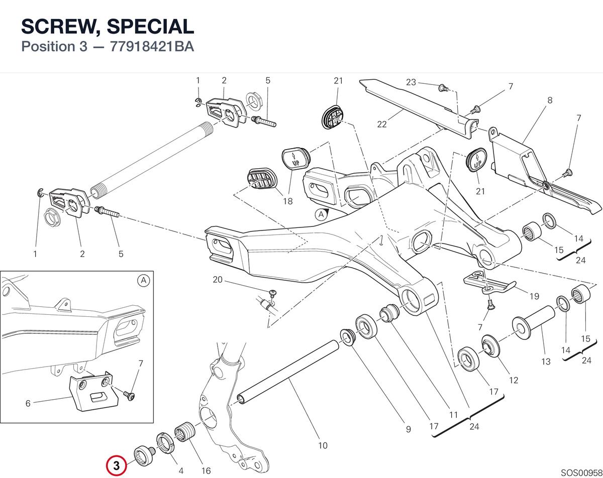 SCREW, SPECIAL 77918421BA diagram position