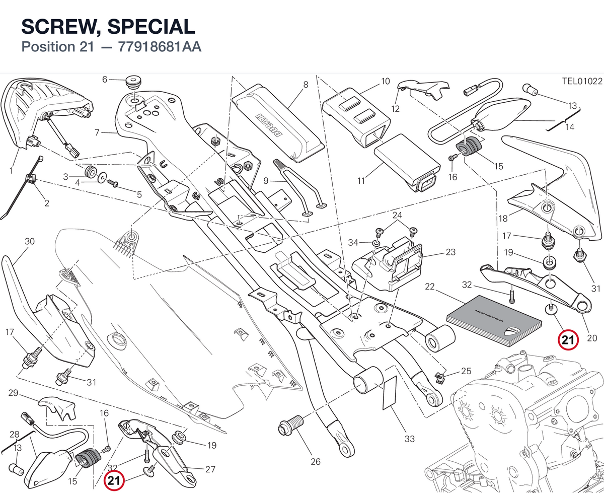 SCREW, SPECIAL 77918681AA diagram position