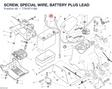 SCREW, SPECIAL WIRE, BATTERY PLUS LEAD 77918711BA diagram position