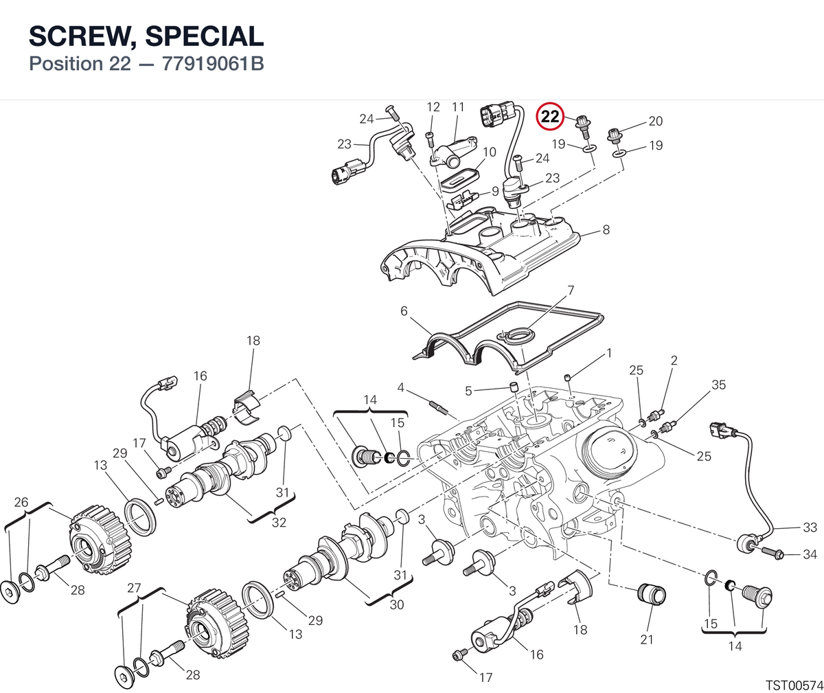 SCREW, SPECIAL 77919061B diagram position