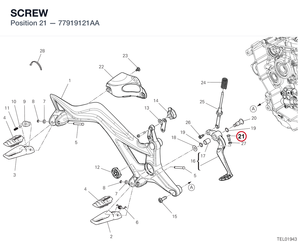 SCREW 77919121AA diagram position