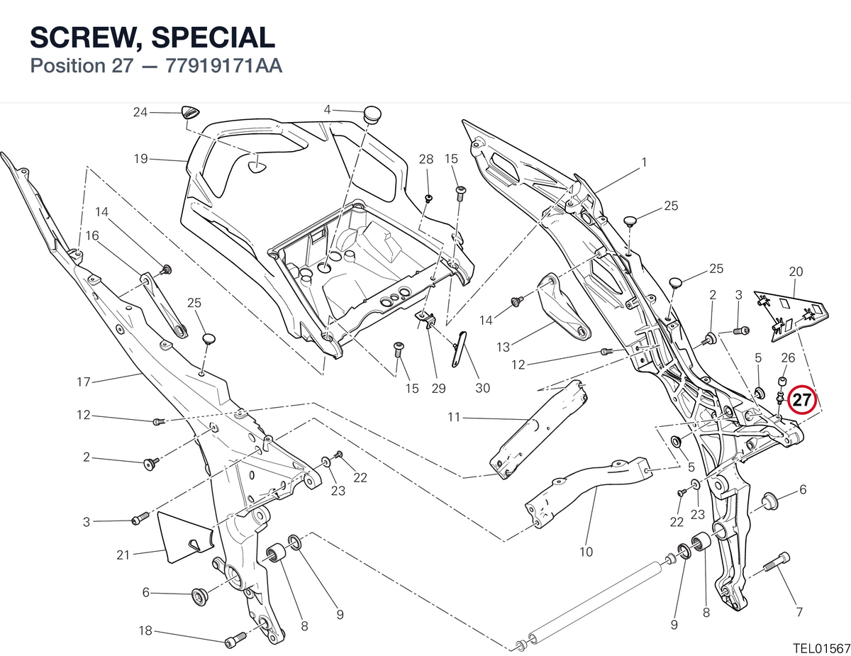 SCREW, SPECIAL 77919171AA diagram position