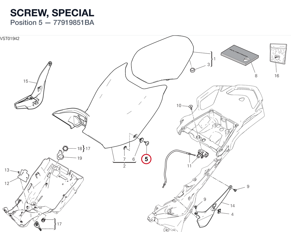 SCREW, SPECIAL 77919851BA diagram position