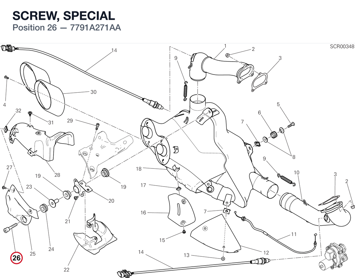 SCREW, SPECIAL 7791A271AA diagram position