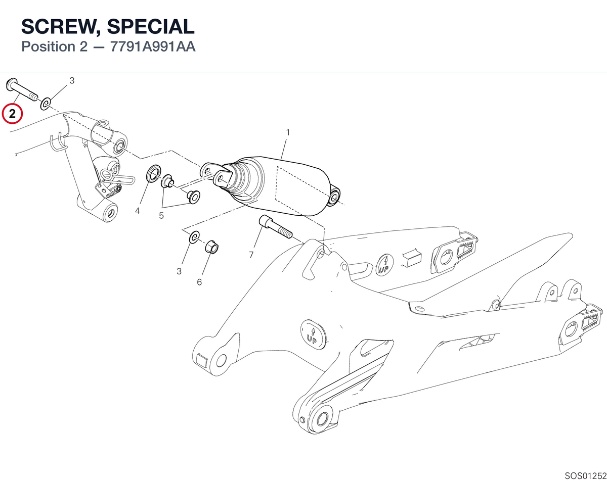 SCREW, SPECIAL 7791A991AA diagram position