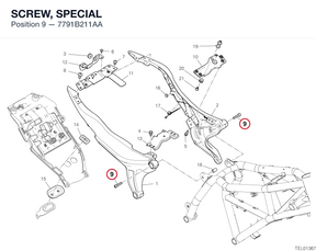 SCREW, SPECIAL 7791B211AA diagram position