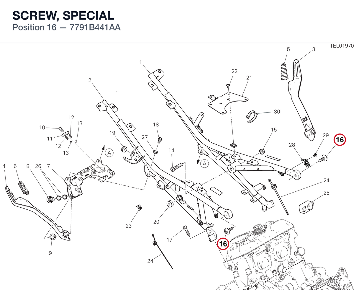SCREW, SPECIAL 7791B441AA diagram position