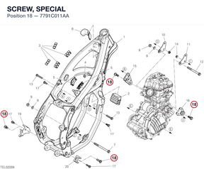 SCREW, SPECIAL 7791C011AA diagram position