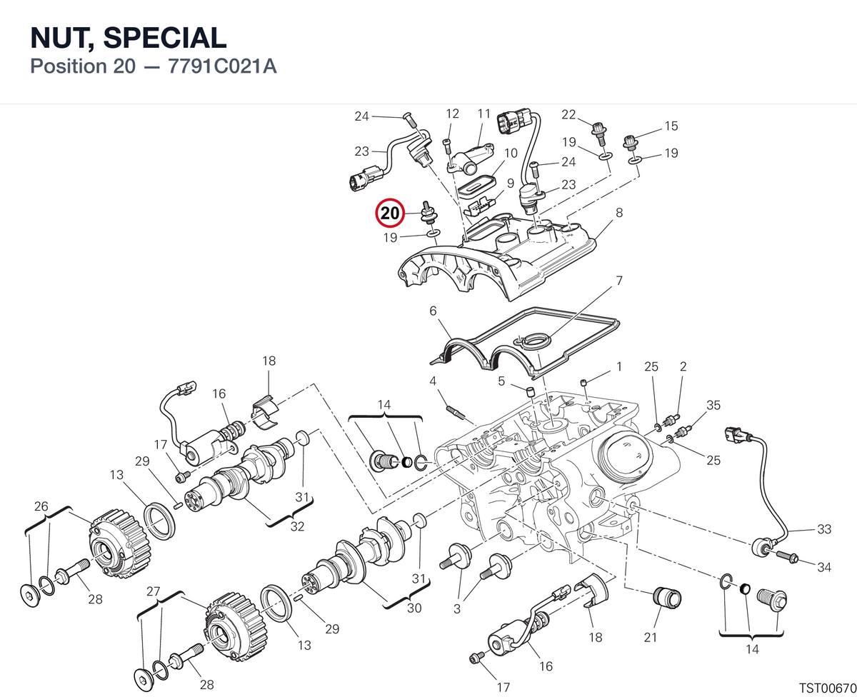 NUT, SPECIAL 7791C021A diagram position