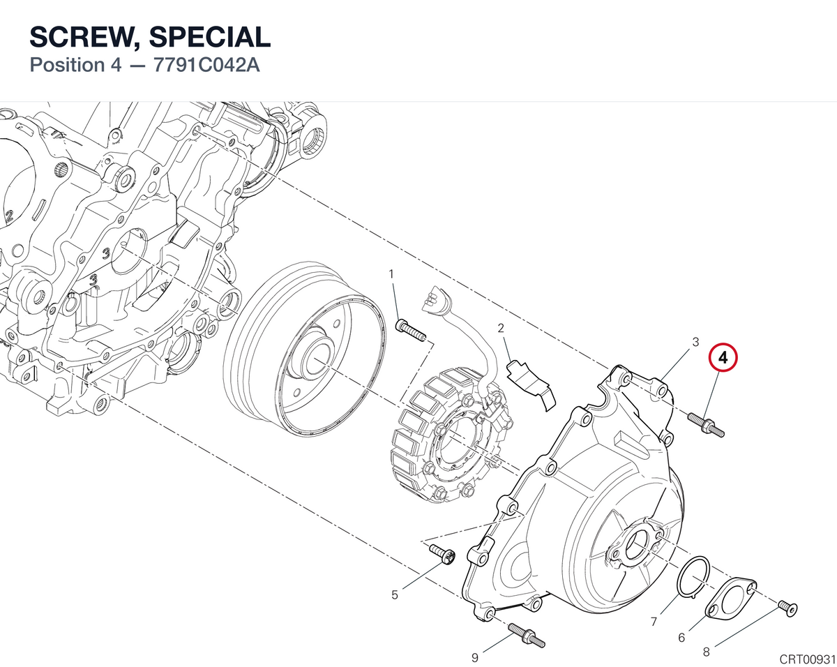 SCREW, SPECIAL 7791C042A diagram position