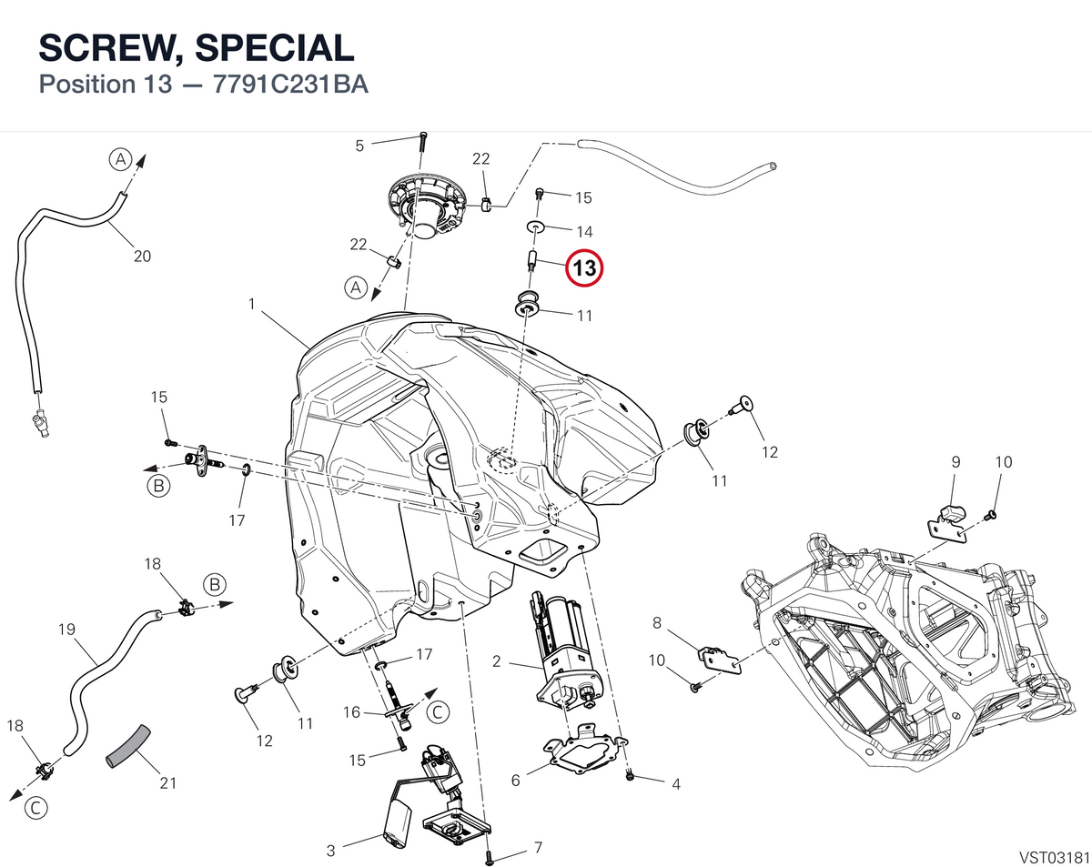 SCREW, SPECIAL 7791C231BA diagram position