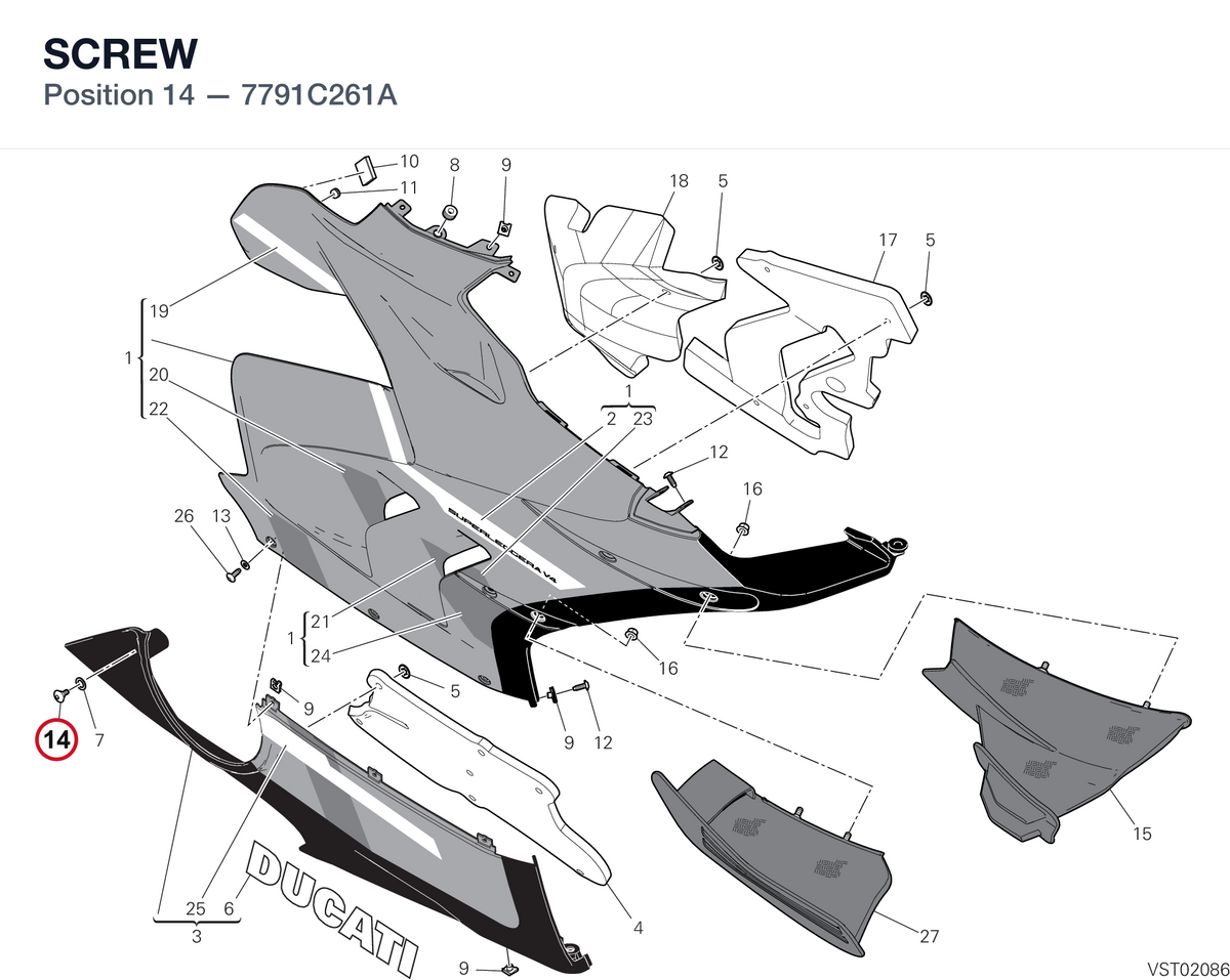 SCREW 7791C261A diagram position