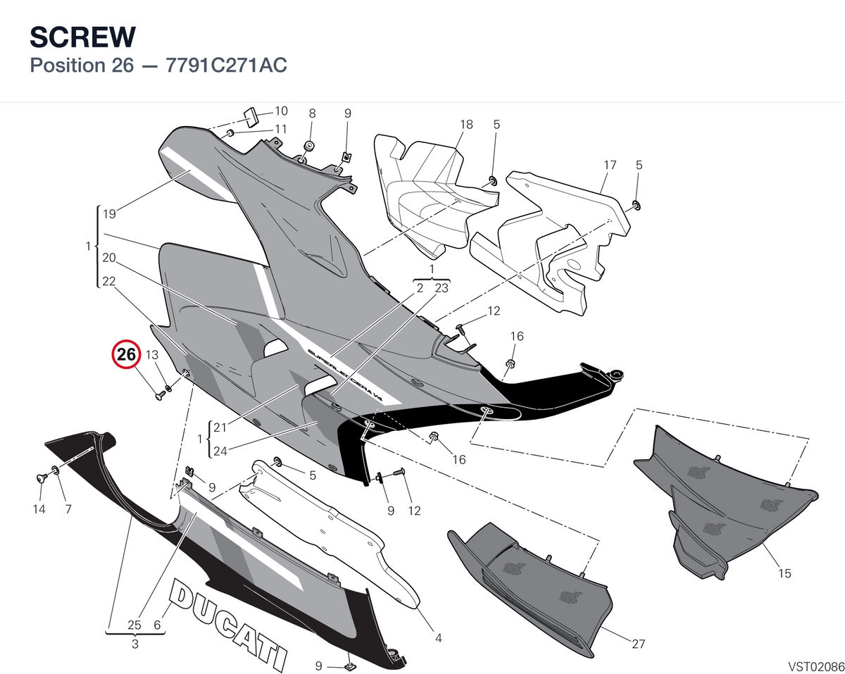SCREW 7791C271AC diagram position