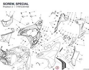SCREW, SPECIAL 7791C301AB diagram position