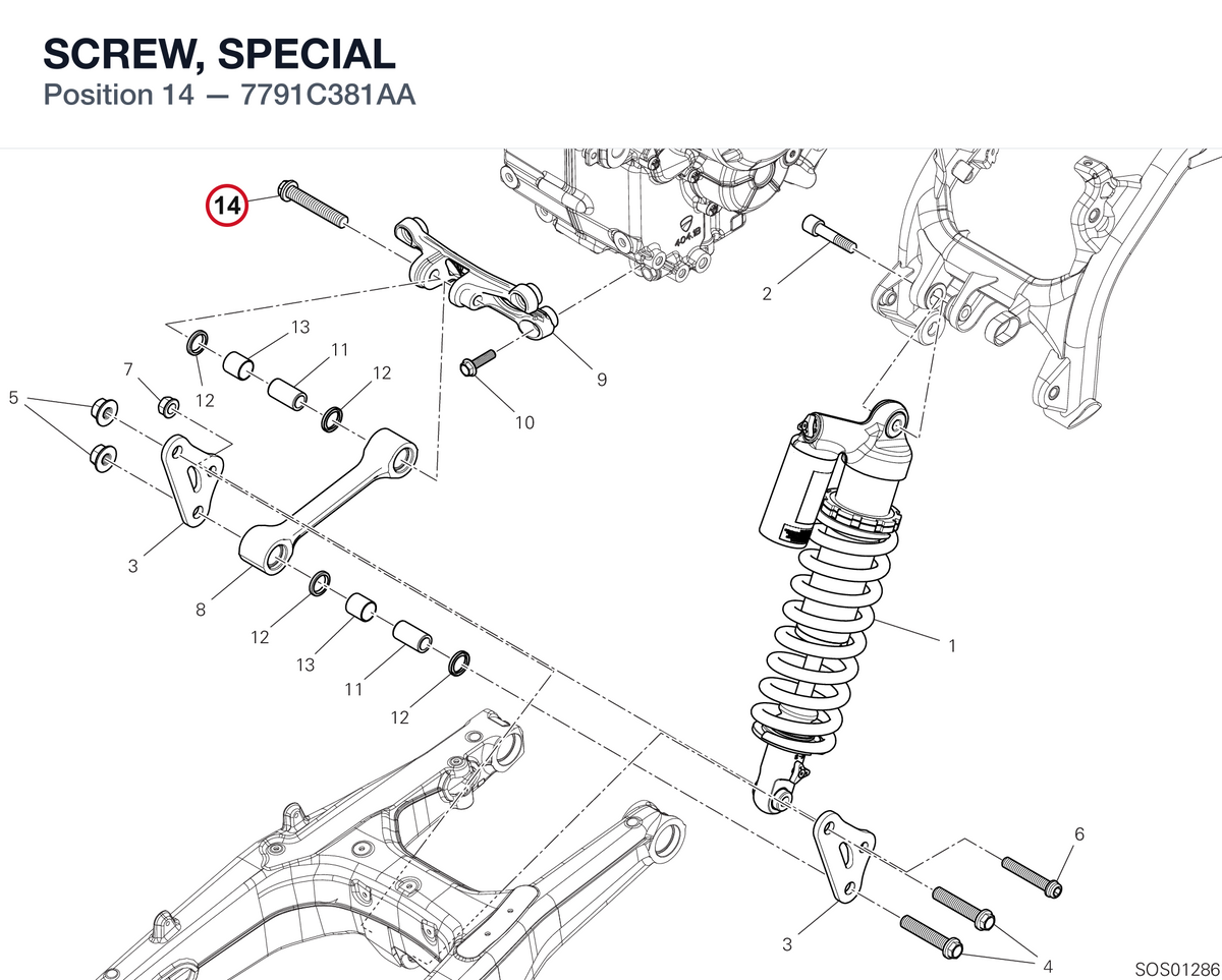 SCREW, SPECIAL 7791C381AA diagram position