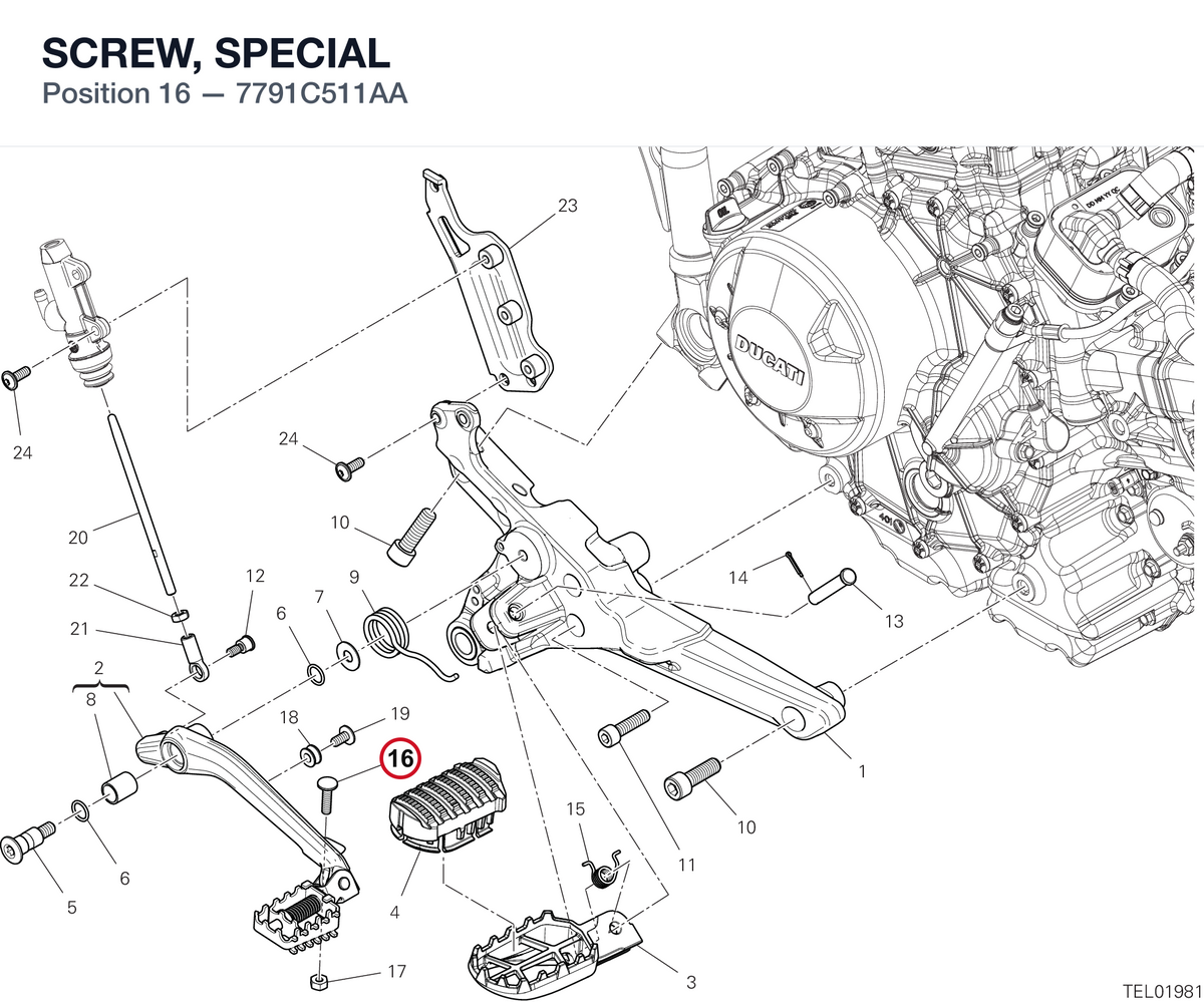 SCREW, SPECIAL 7791C511AA diagram position