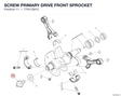 SCREW PRIMARY DRIVE FRONT SPROCKET 7791C581C diagram position