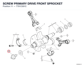 SCREW PRIMARY DRIVE FRONT SPROCKET 7791C581C diagram position