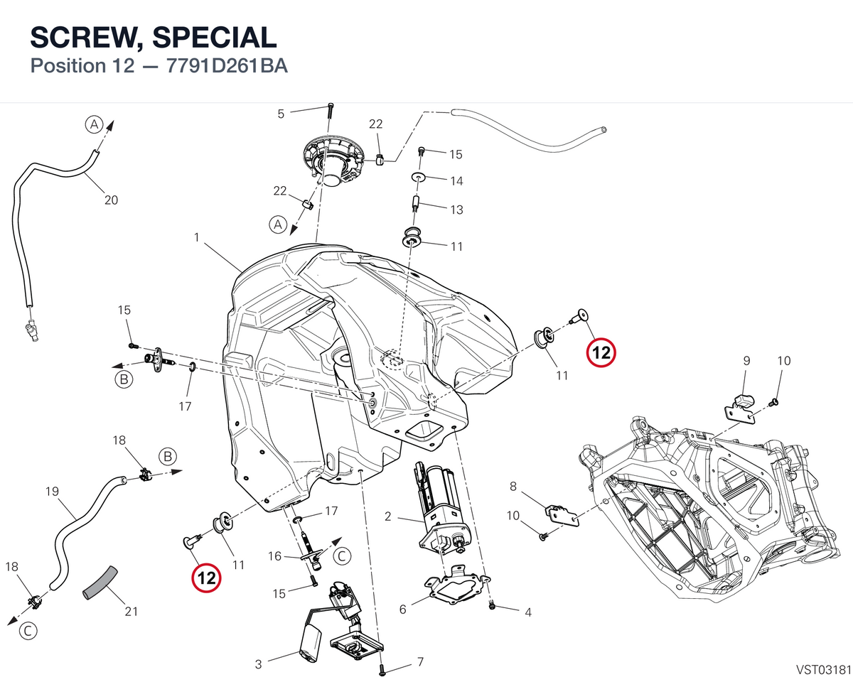 SCREW, SPECIAL 7791D261BA diagram position