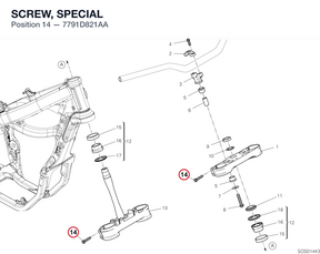 SCREW, SPECIAL 7791D821AA diagram position