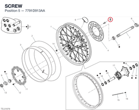 SCREW 7791D913AA diagram position