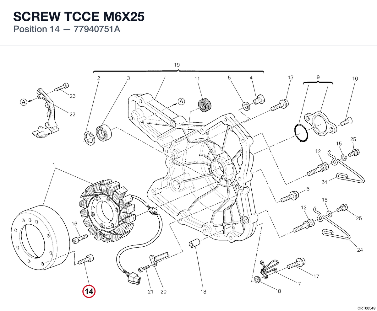 SCREW TCCE M6X25 77940751A diagram position