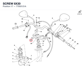 SCREW 8X30 77950121A diagram position