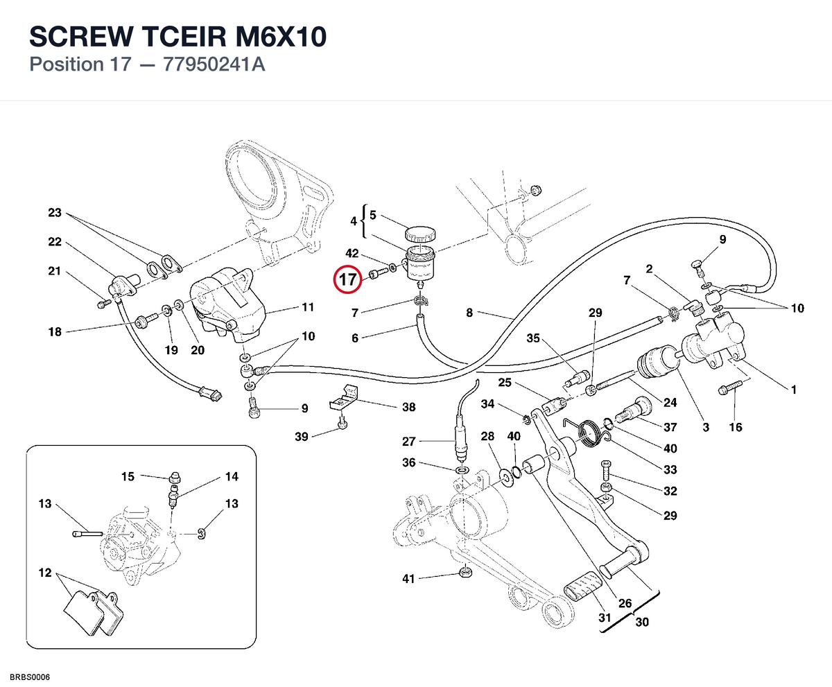 SCREW TCEIR M6X10 77950241A diagram position