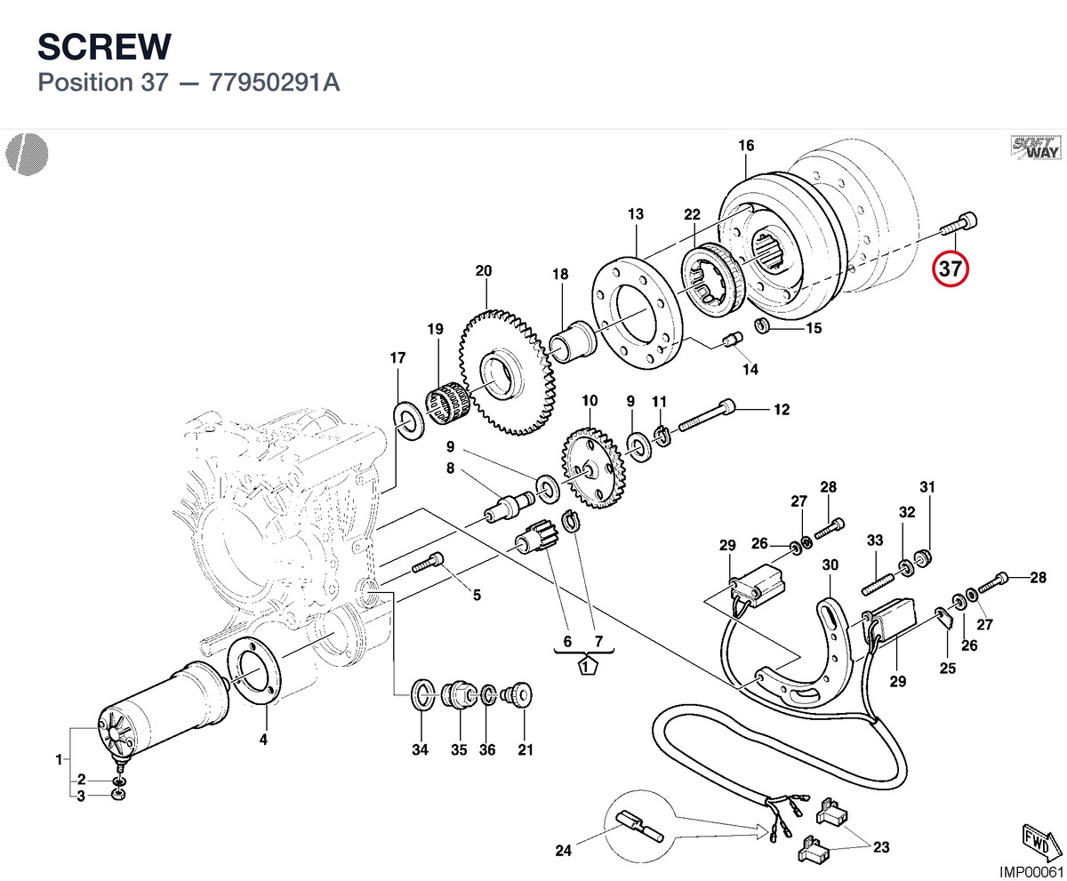 SCREW 77950291A diagram position