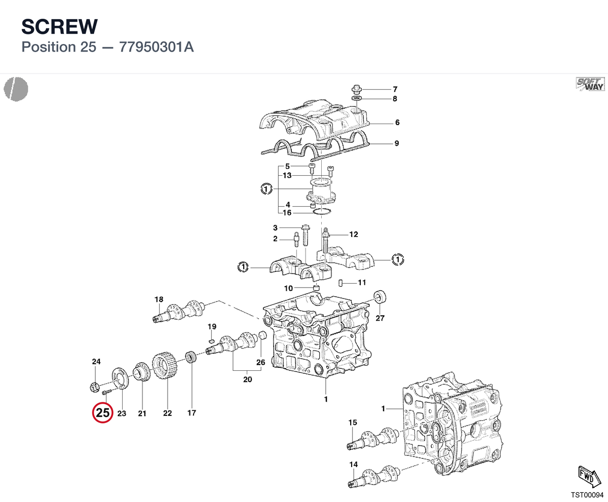 SCREW 77950301A diagram position