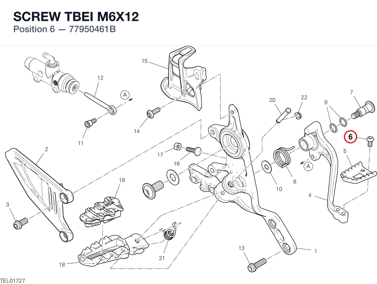 SCREW TBEI M6X12 77950461B diagram position