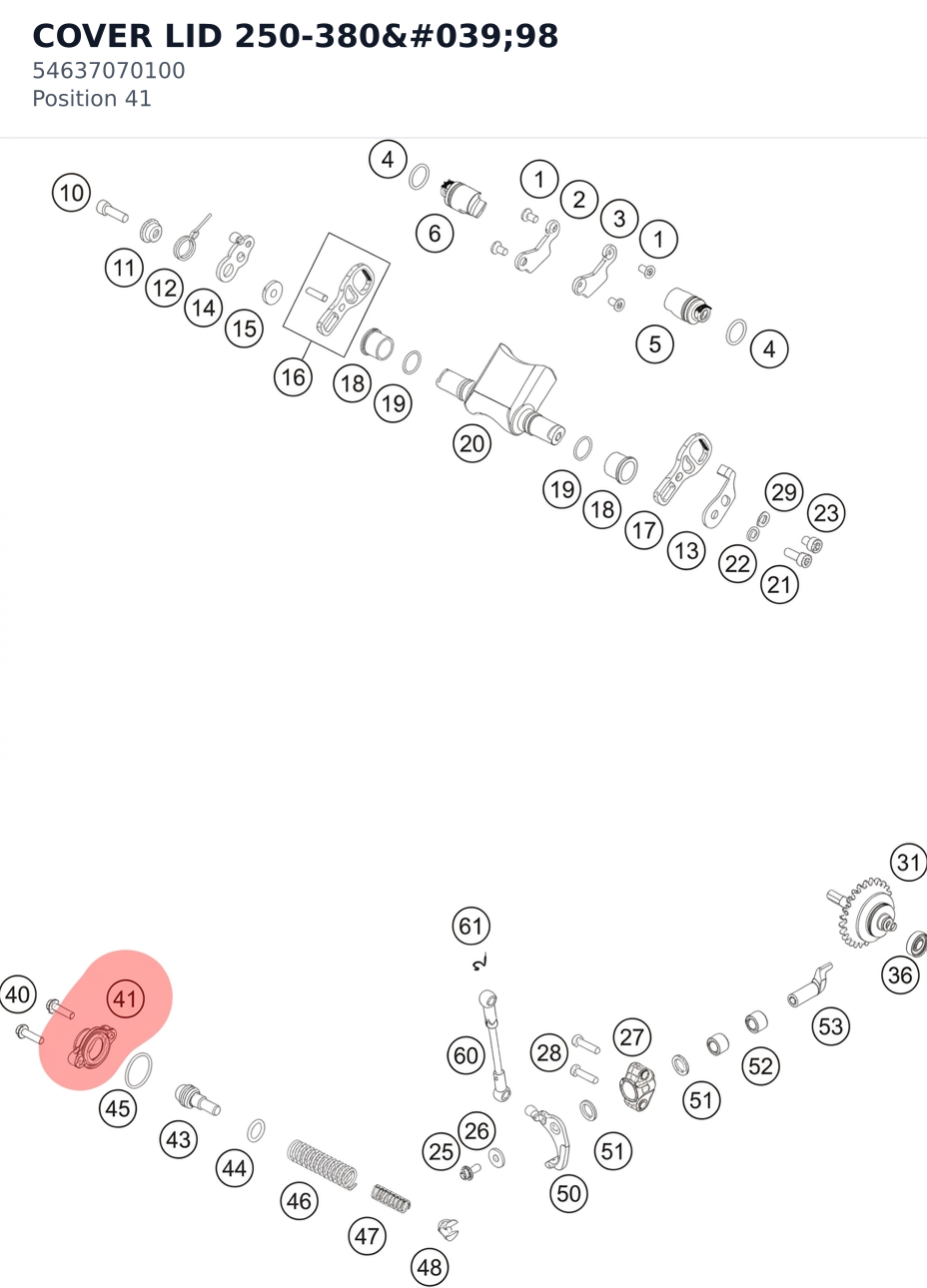 Diagram preview: COVER LID 250-380'98 (54637070100)