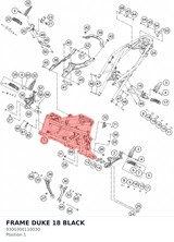 Diagram preview: FRAME DUKE 18 BLACK (9300300110030)