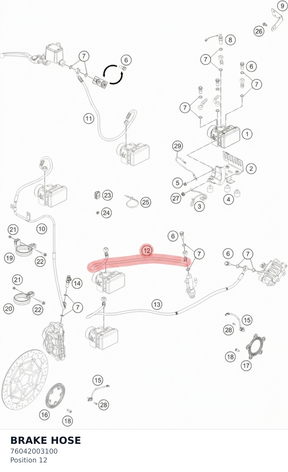 Diagram preview: BRAKE HOSE (76042003100)